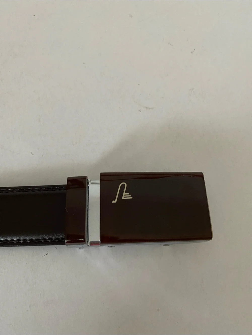 Mission Men's Brown Leather Adjustable Dress Belt with Brown and Silver Buckle